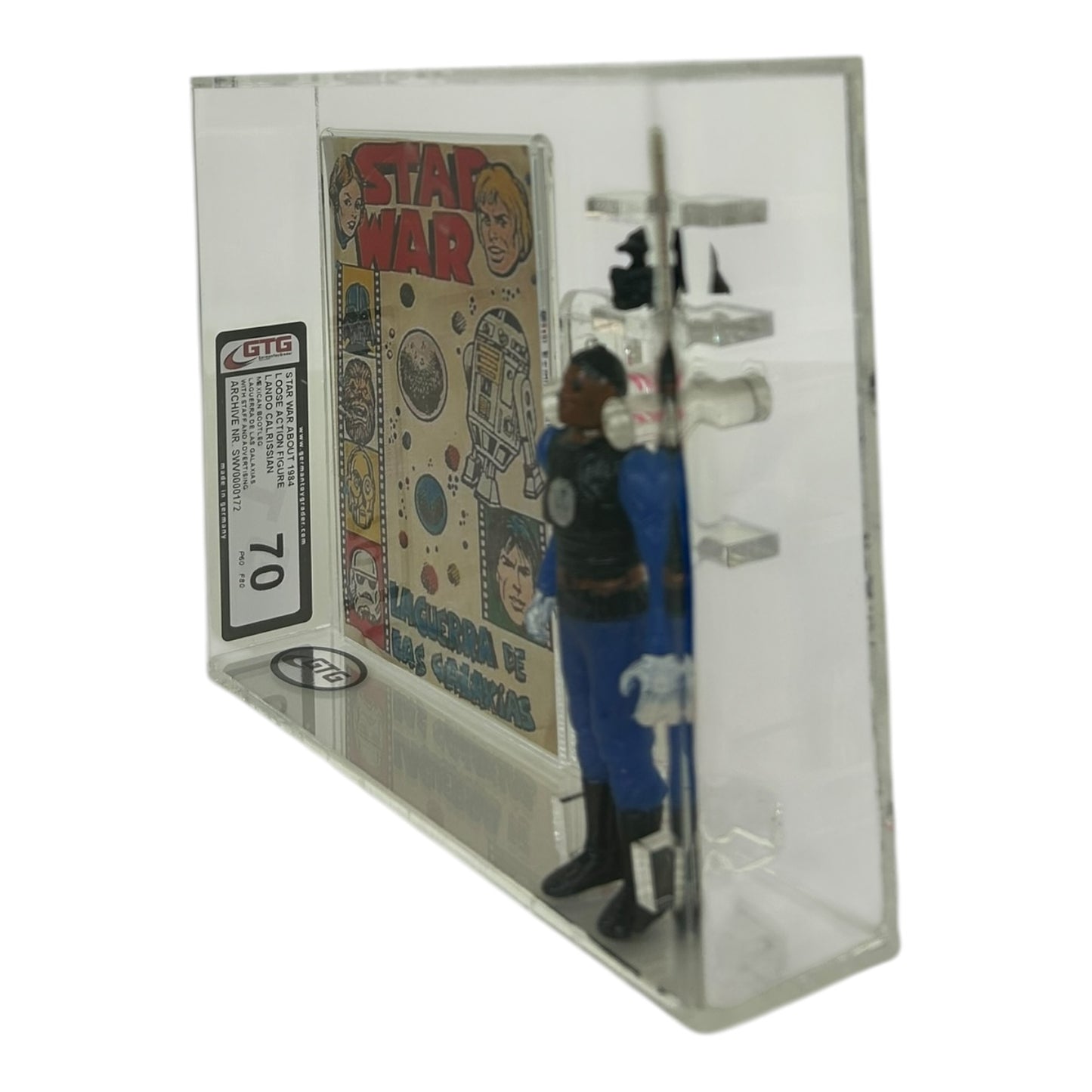 [GTG] (STAR WARS VINTAGE) MEXICAN BOOTLEG LANDO SKIFF GUARD + TOPPS KARTE